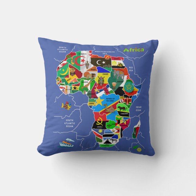 Afrika-Karte Kissen (Vorderseite)