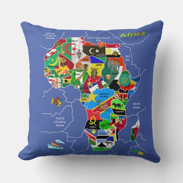 Afrika-Karte Kissen (Vorderseite)