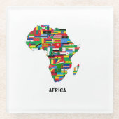 Afrika-Karte Kontinent Glasuntersetzer (Vorderseite)