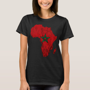 Afrika Karte Kontur Marokko Flaggenstaat Marokko R T-Shirt