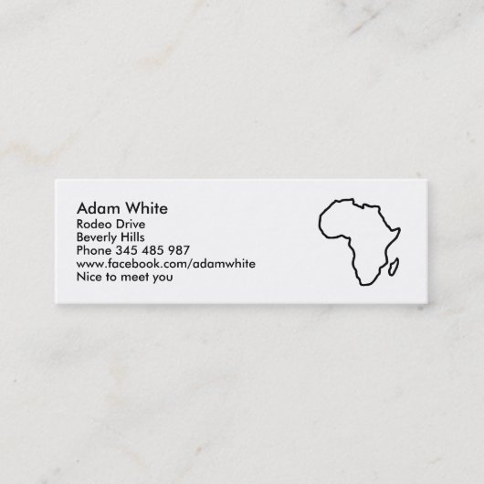 Afrika-Karte Mini Visitenkarte (Vorderseite)