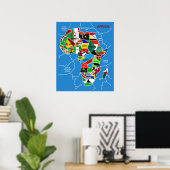 Afrika-Karte mit Flaggen Poster (Heimbüro)