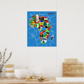 Afrika-Karte mit Flaggen Poster (Küche)