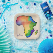 Afrika-Karte Pappteller (Party)