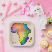 Afrika-Karte Pappteller (Party)