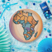 Afrika-Karte Pappteller (Party)