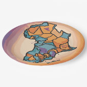 Afrika-Karte Pappteller (Schrägansicht)