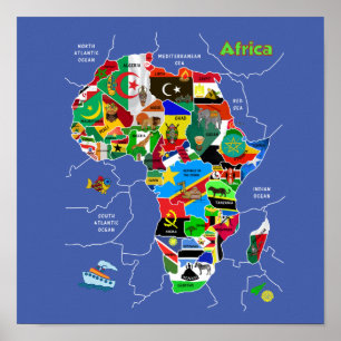 Afrika-Karte Poster