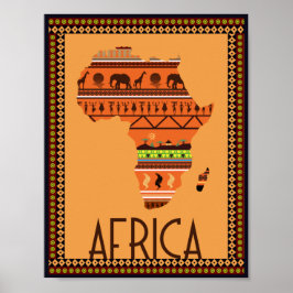 Afrika - Karte Poster