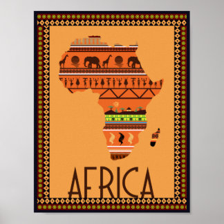 Afrika - Karte Poster