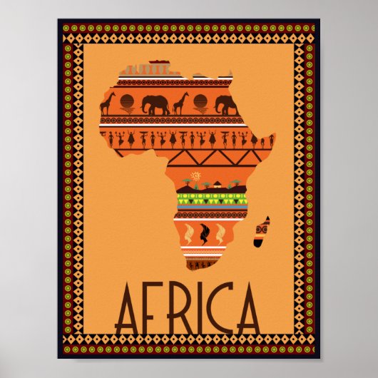 Afrika - Karte Poster (Vorne)