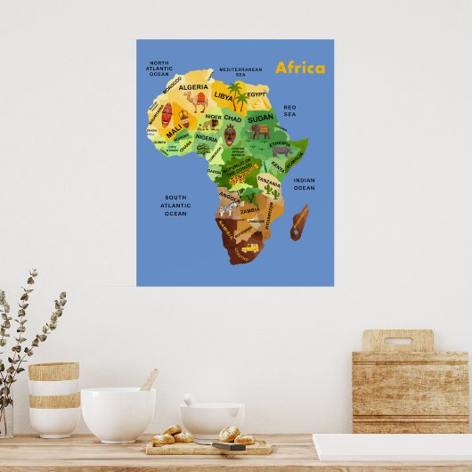Afrika-Karte-Poster Poster (Küche)