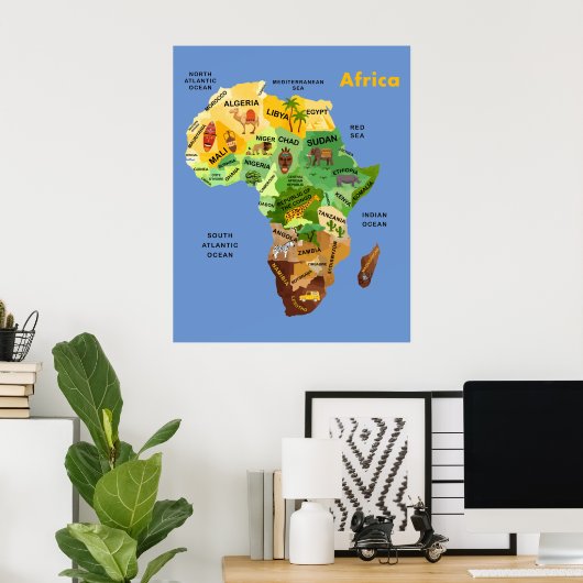 Afrika-Karte-Poster Poster (Heimbüro)