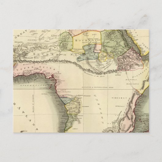 Afrika-Karte Postkarte (Vorderseite)
