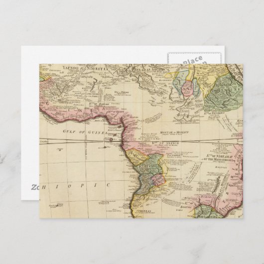 Afrika-Karte Postkarte (Vorne/Hinten)