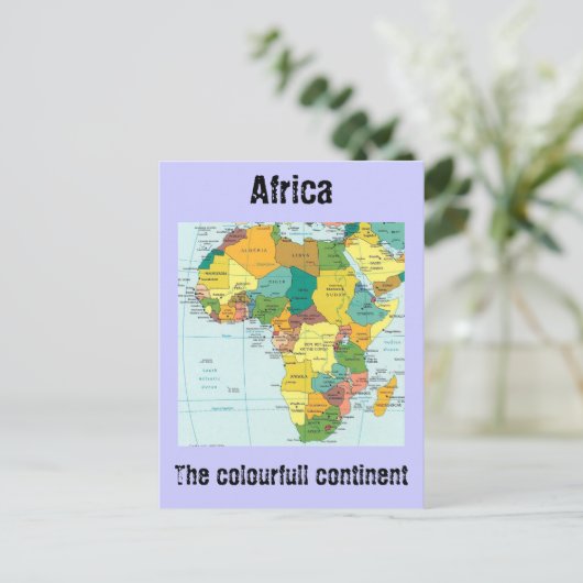 Afrika-Karte Postkarte (Stehend Vorderseite)