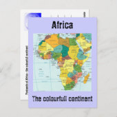 Afrika-Karte Postkarte (Vorne/Hinten)