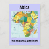 Afrika-Karte Postkarte (Vorderseite)