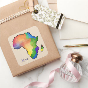 Afrika-Karte Quadratischer Aufkleber