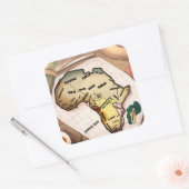 Afrika-Karte Quadratischer Aufkleber (Umschlag)
