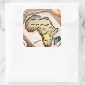 Afrika-Karte Quadratischer Aufkleber (Tasche)