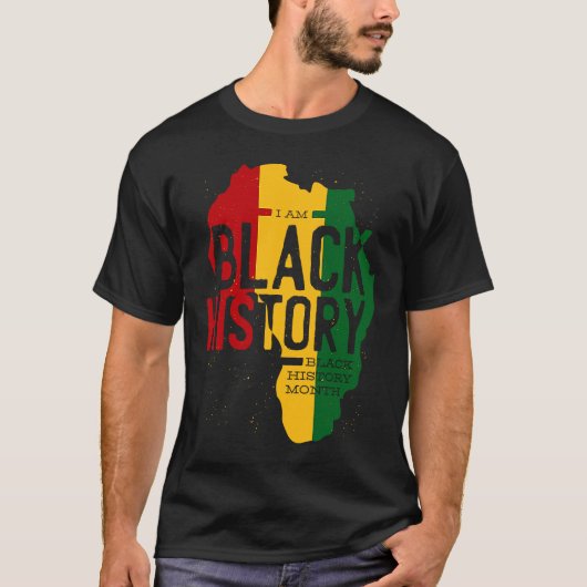 Afrika Karte Rastafari-Stil Zitat BHM T-Shirt (Vorderseite)