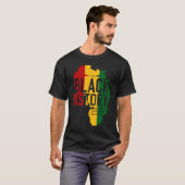 Afrika Karte Rastafari-Stil Zitat BHM T-Shirt (Vorne ganz)