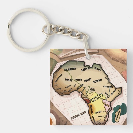 Afrika-Karte Schlüsselanhänger (Vorderseite)