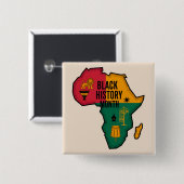 Afrika Karte Schwarzgeschichte Monat Button (Vorne & Hinten)