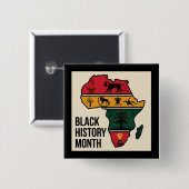 Afrika Karte Schwarzgeschichte Monat Button (Vorne & Hinten)