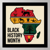 Afrika Karte Schwarzgeschichte Monat Poster (Vorne)