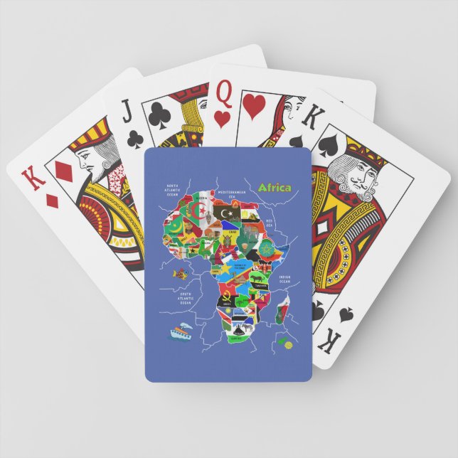 Afrika-Karte Spielkarten (Rückseite)