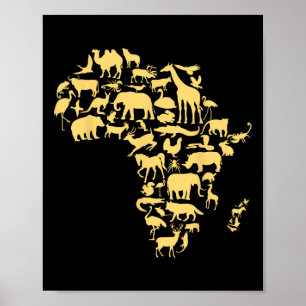 Afrika Karte Tiere Melanin Afrikaner Schwarze Gesc Poster