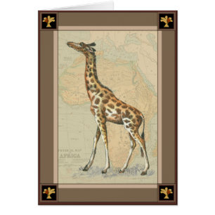 Afrika-Karte und eine Giraffe