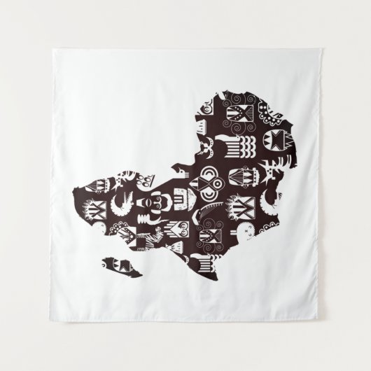 Afrika-Karte Wandteppich (Vorderseite (Horizontal))