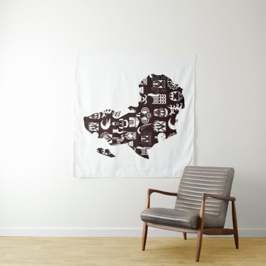 Afrika-Karte Wandteppich (Beispiel (Horizontal))