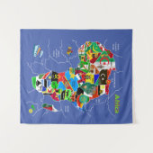 Afrika-Karte Wandteppich (Vorderseite (Horizontal))