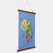 Afrika-Karte Wandteppich Mit Holzrahmen (Gewinkelt)