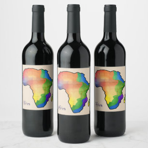 Afrika-Karte Weinetikett