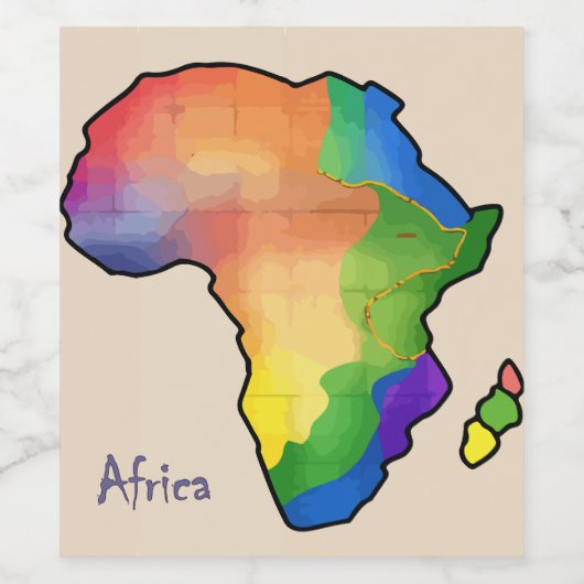 Afrika-Karte Weinetikett (Einzelnes Label)