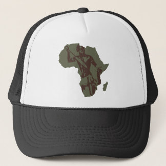 Afrika-Karten-afrikanische Kriegers-Grafik Truckerkappe