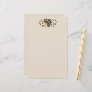 Afrika-Karten-Dekorative Stammes-Elemente-Muster Briefpapier