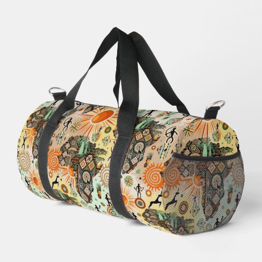 Afrika-Karten-Dekorative-Stammes-Elemente-Muster Duffle Bag (Rechte Ecke)