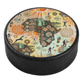 Afrika-Karten-Dekorative-Stammes-Elemente-Muster Eishockey Puck (3/4)