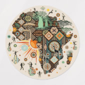 Afrika-Karten-Dekorative Stammes-Elemente-Muster Etiketten (Design 1)