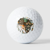 Afrika-Karten-Dekorative Stammes-Elemente-Muster Golfball (Vorderseite)