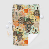 Afrika-Karten-Dekorative Stammes-Elemente-Muster Golfhandtuch (Insitu)