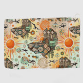 Afrika-Karten-Dekorative Stammes-Elemente-Muster Golfhandtuch (Horizontal)