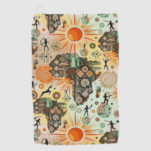 Afrika-Karten-Dekorative Stammes-Elemente-Muster Golfhandtuch
