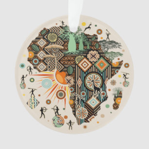 Afrika-Karten-Dekorative Stammes-Elemente-Muster Ornament
